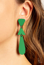 Load image into Gallery viewer, Retro Redux - Green Earring - Paparazzi - Dare2bdazzlin N Jewelry
