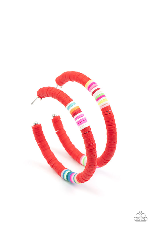 Colorfully Contagious - Red Earring - Paparazzi - Dare2bdazzlin N Jewelry