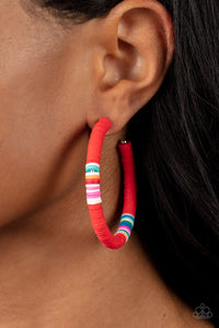 Colorfully Contagious - Red Earring - Paparazzi - Dare2bdazzlin N Jewelry