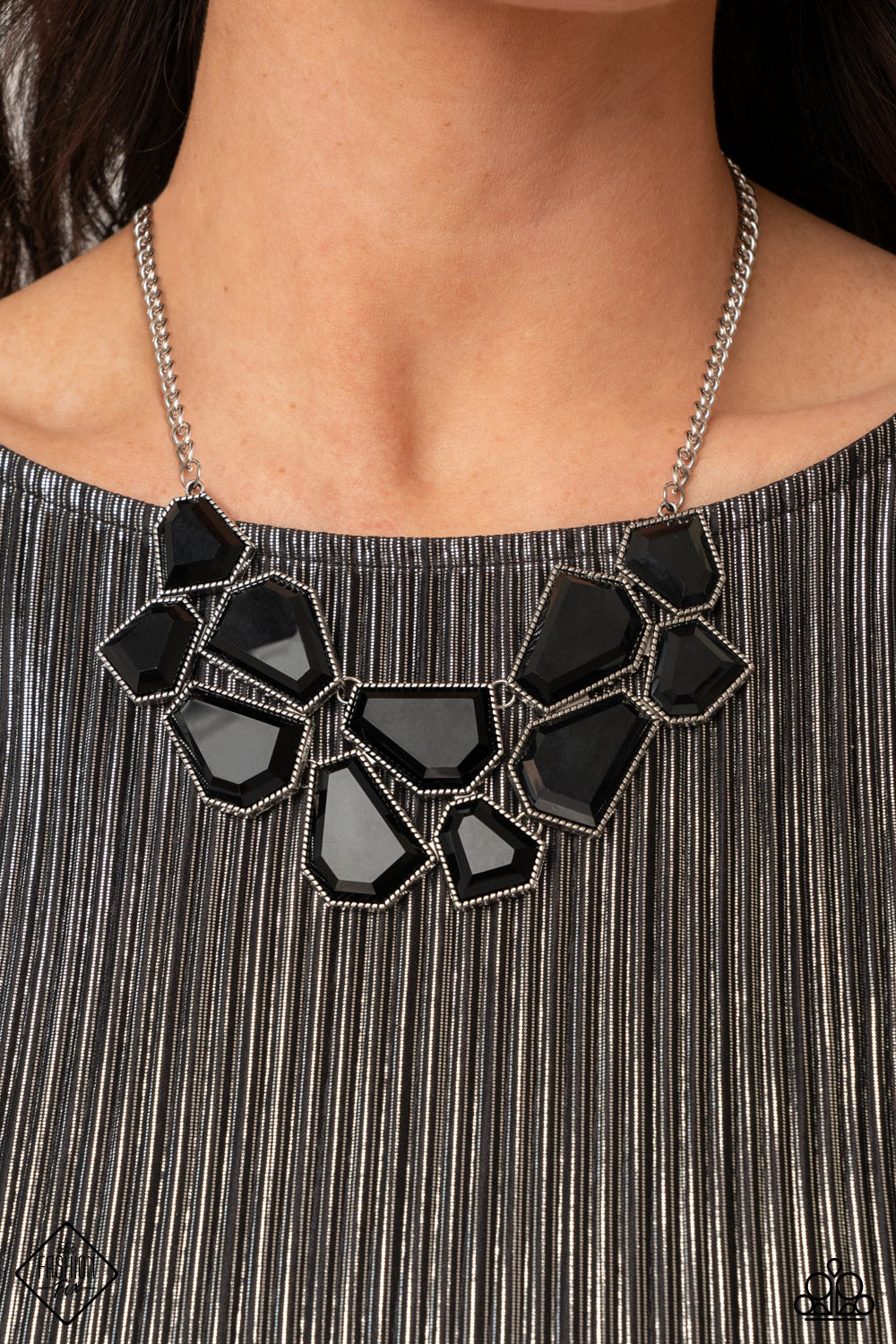 Double-DEFACED - Black Necklace - Paparazzi - Dare2bdazzlin N Jewelry