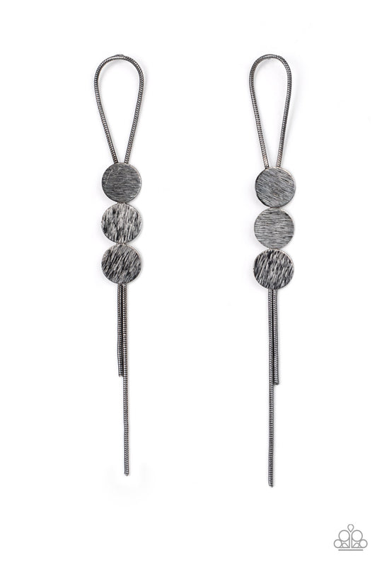 Bolo Beam - Black Earring - Paparazzi - Dare2bdazzlin N Jewelry