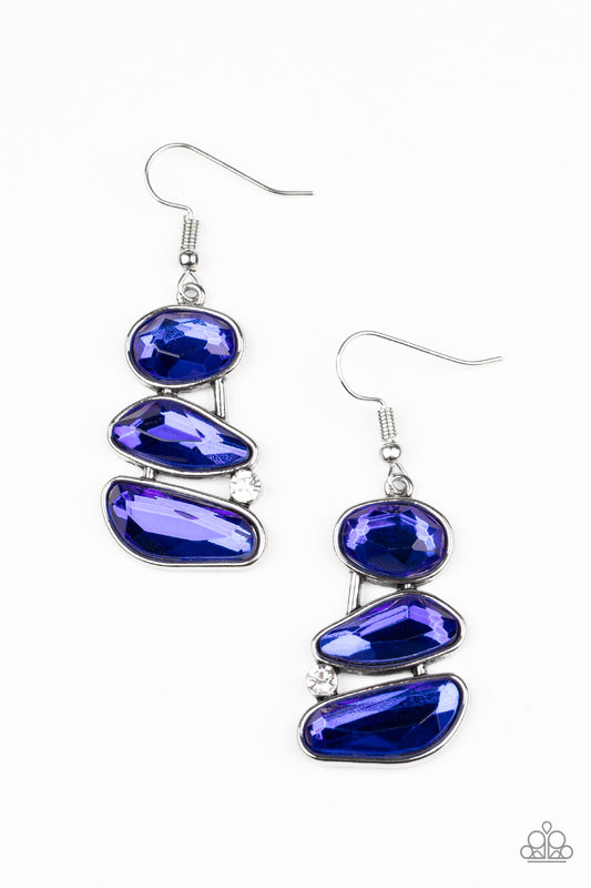 Gem Galaxy - Blue Earring - Paparazzi - Dare2bdazzlin N Jewelry