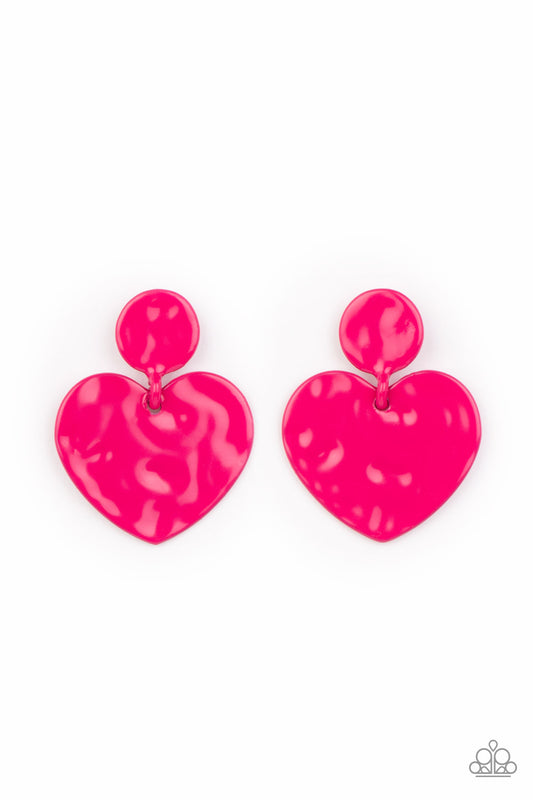 Just a Little Crush - Pink Earring - Paparazzi - Dare2bdazzlin N Jewelry
