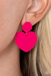 Just a Little Crush - Pink Earring - Paparazzi - Dare2bdazzlin N Jewelry