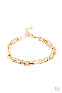 Stratosphere Gear - Gold Bracelet - Paparazzi - Dare2bdazzlin N Jewelry