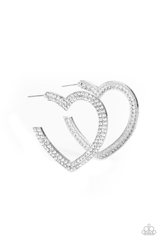 AMORE to Love - White Earring - Paparazzi - Dare2bdazzlin N Jewelry