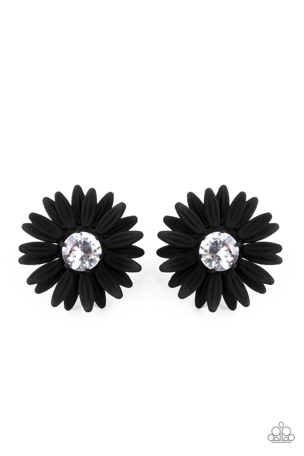 Sunshiny DAIS-y - Black Earring - Paparazzi - Dare2bdazzlin N Jewelry