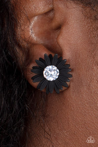 Sunshiny DAIS-y - Black Earring - Paparazzi - Dare2bdazzlin N Jewelry