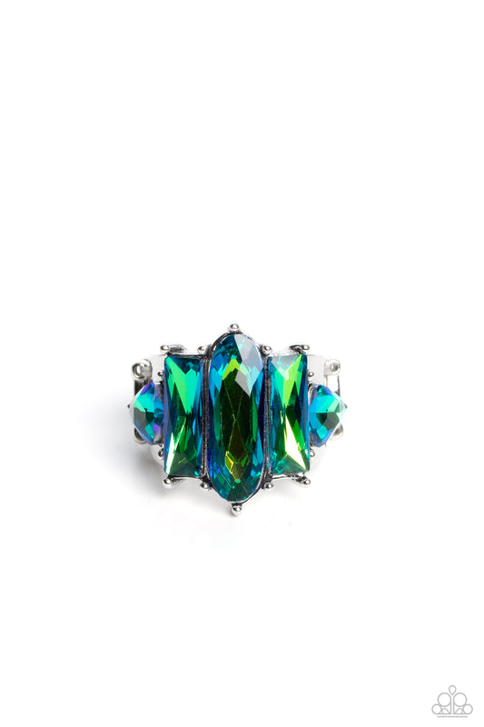 Iridescently Interstellar - Green Ring - Paparazzi - Dare2bdazzlin N Jewelry