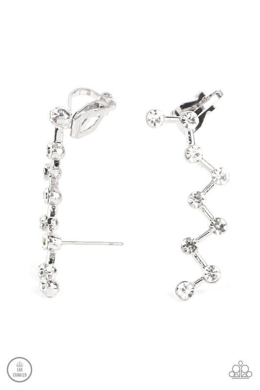 Clamoring Constellations - White Ear Crawler - Paparazzi - Dare2bdazzlin N Jewelry
