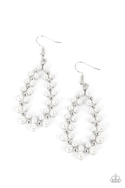 Absolutely Ageless - White Earring - Paparazzi - Dare2bdazzlin N Jewelry