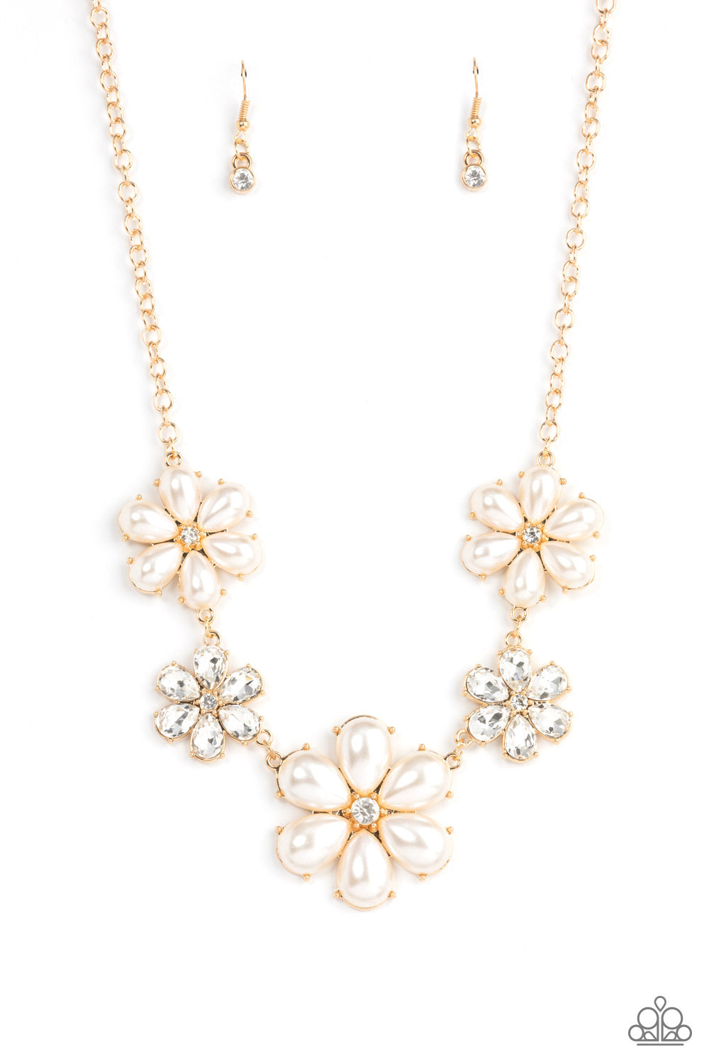 Fiercely Flowering - Gold Necklace - Paparazzi - Dare2bdazzlin N Jewelry