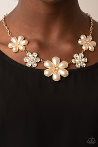 Fiercely Flowering - Gold Necklace - Paparazzi - Dare2bdazzlin N Jewelry