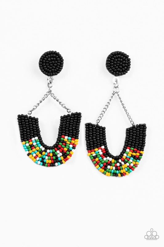 Make it RAINBOW - Black Earring - Paparazzi - Dare2bdazzlin N Jewelry