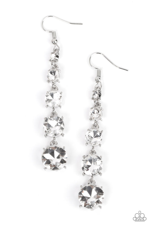 Red Carpet Charmer - White Earring - Paparazzi - Dare2bdazzlin N Jewelry