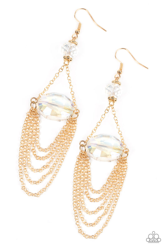 Ethereally Extravagant - Gold Earring - Paparazzi - Dare2bdazzlin N Jewelry