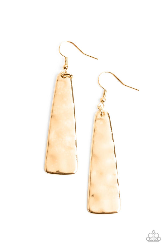 Detailed Definition - Gold Earring - Paparazzi - Dare2bdazzlin N Jewelry