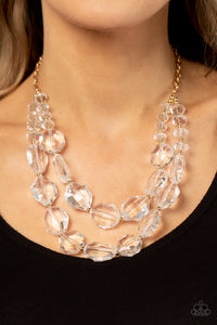Icy Illumination - Gold Necklace - Paparazzi - Dare2bdazzlin N Jewelry