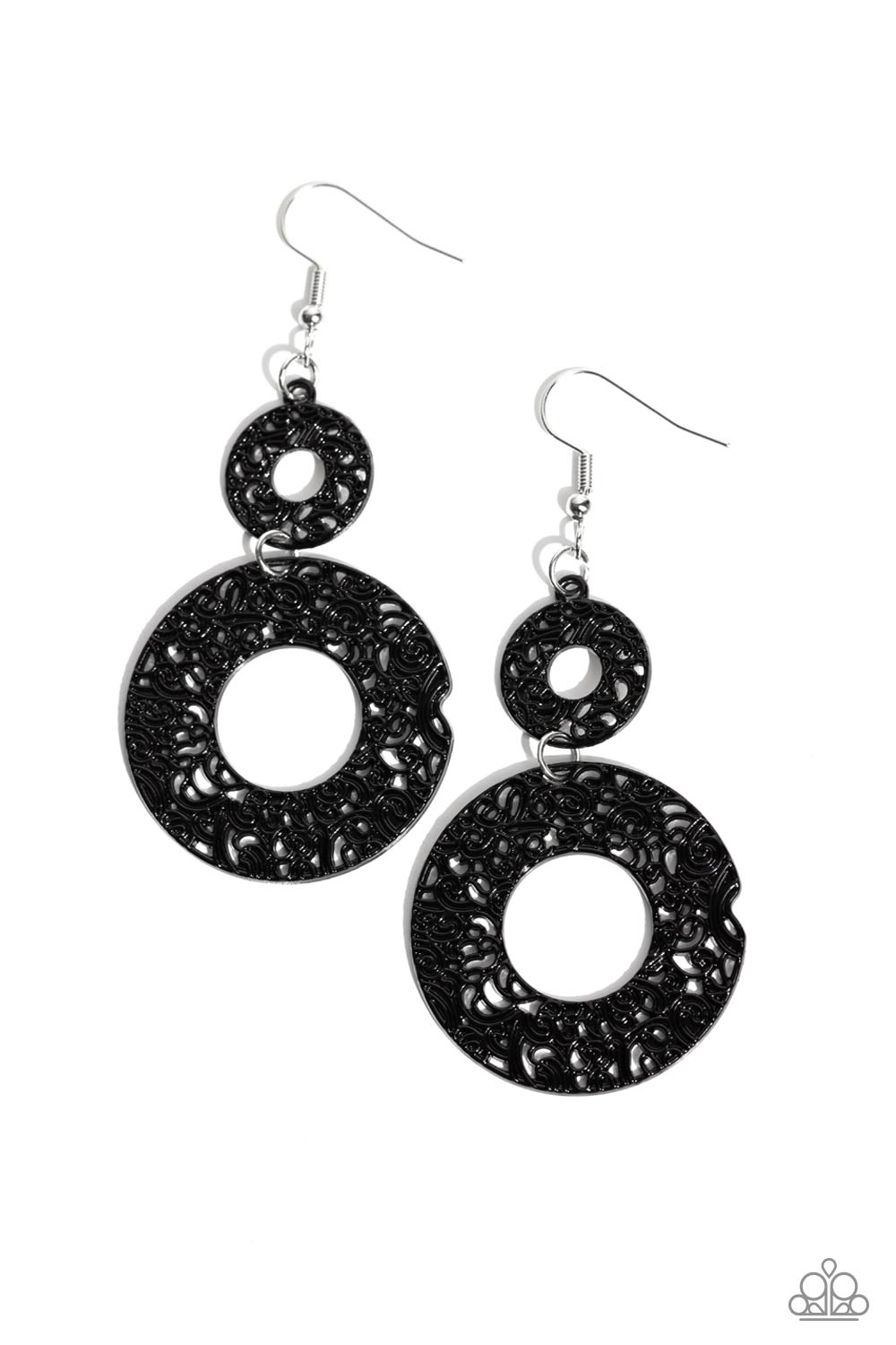 Cabo Courtyard - Black Earring - Paparazzi - Dare2bdazzlin N Jewelry
