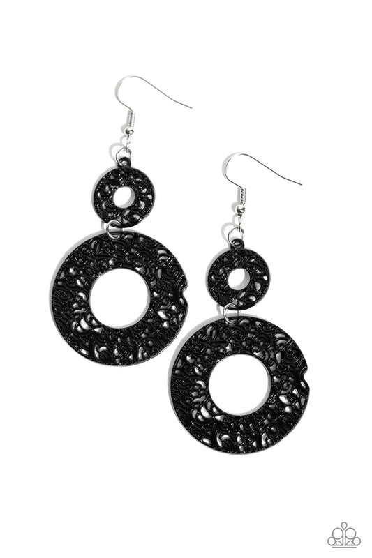 Cabo Courtyard - Black Earring - Paparazzi - Dare2bdazzlin N Jewelry