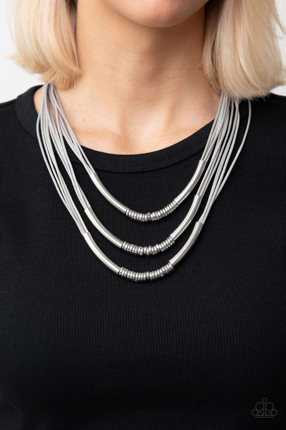 Mechanical Mania - Silver Necklace - Paparazzi - Dare2bdazzlin N Jewelry