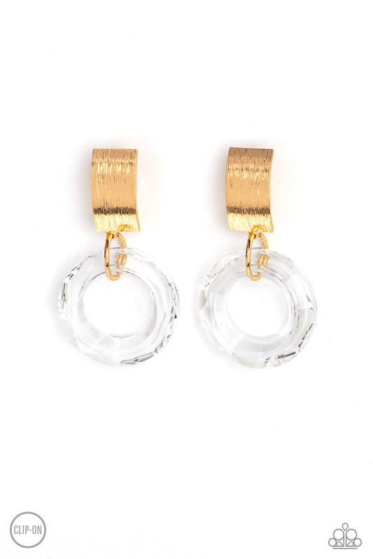 Clear Out! - Gold Earring - Paparazzi - Dare2bdazzlin N Jewelry
