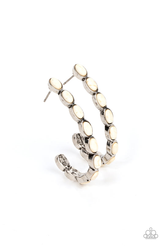 Kick Up a SANDSTORM - White Earring - Paparazzi - Dare2bdazzlin N Jewelry