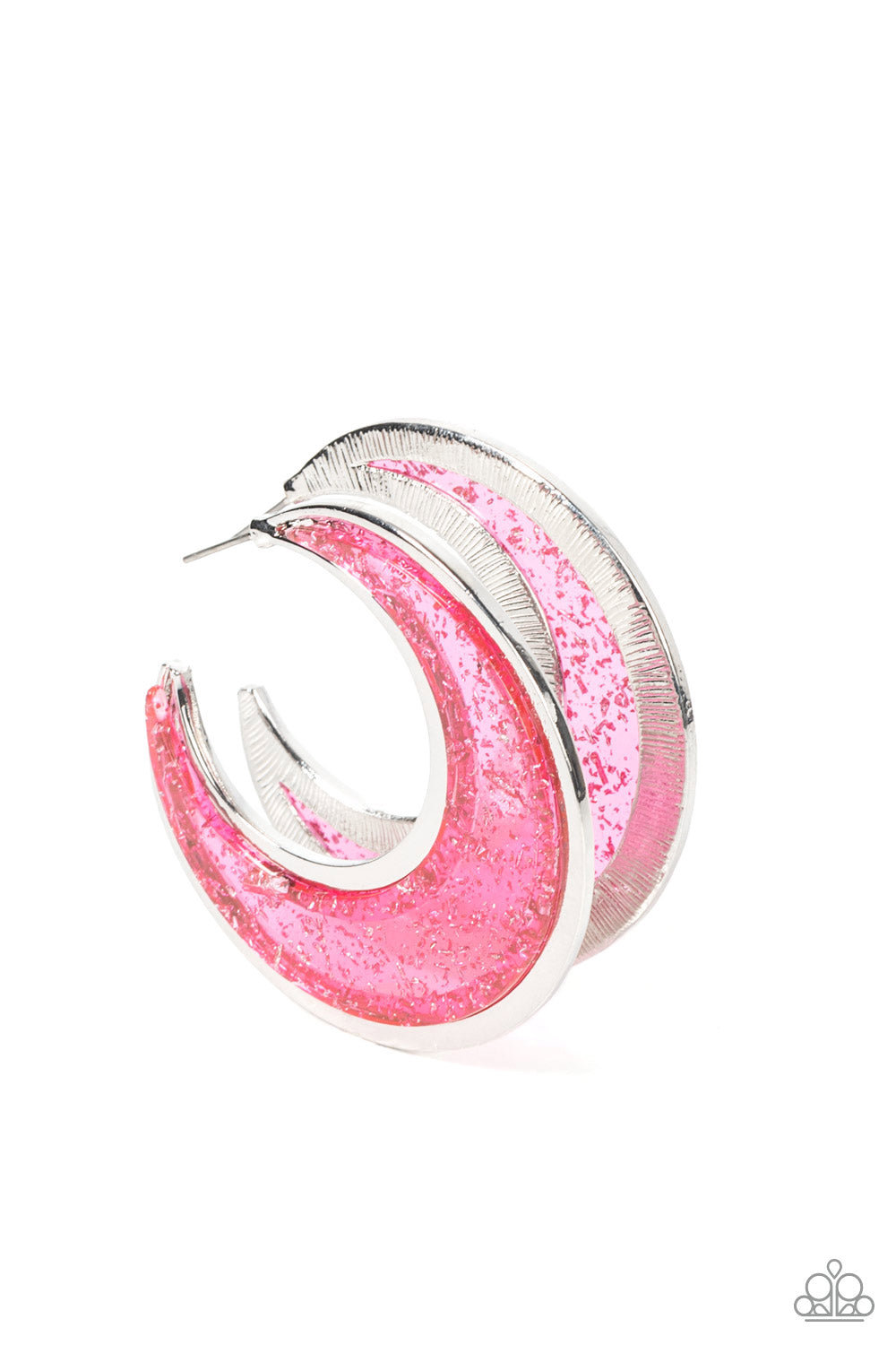 Charismatically Curvy - Pink Earring - Paparazzi - Dare2bdazzlin N Jewelry