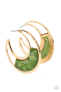 Contemporary Curves - Green Earring - Paparazzi - Dare2bdazzlin N Jewelry