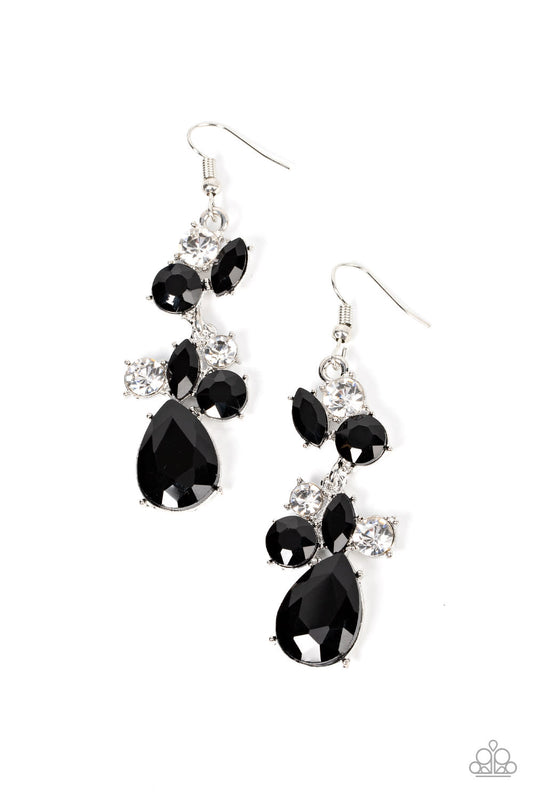 Rhinestone Reveler - Black Earring - Paparazzi - Dare2bdazzlin N Jewelry