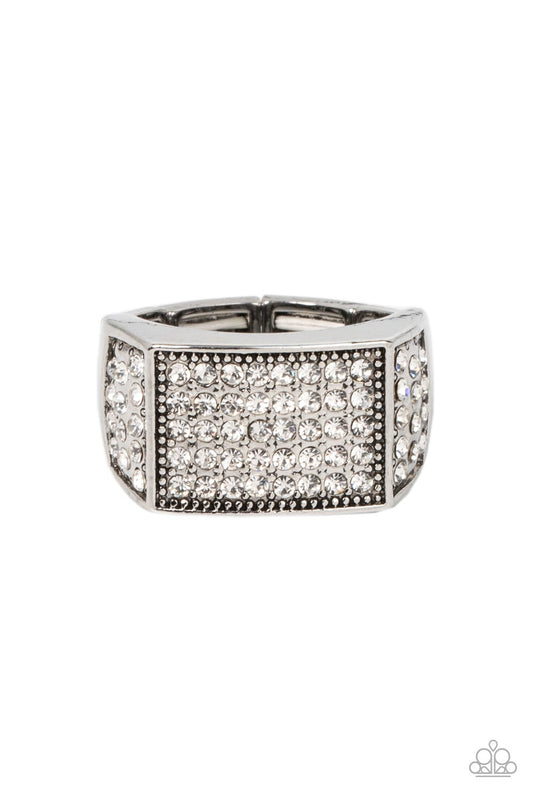Metro Merger - White Ring - Paparazzi - Dare2bdazzlin N Jewelry