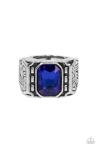 Metro Magnate - Blue Ring - Paparazzi - Dare2bdazzlin N Jewelry