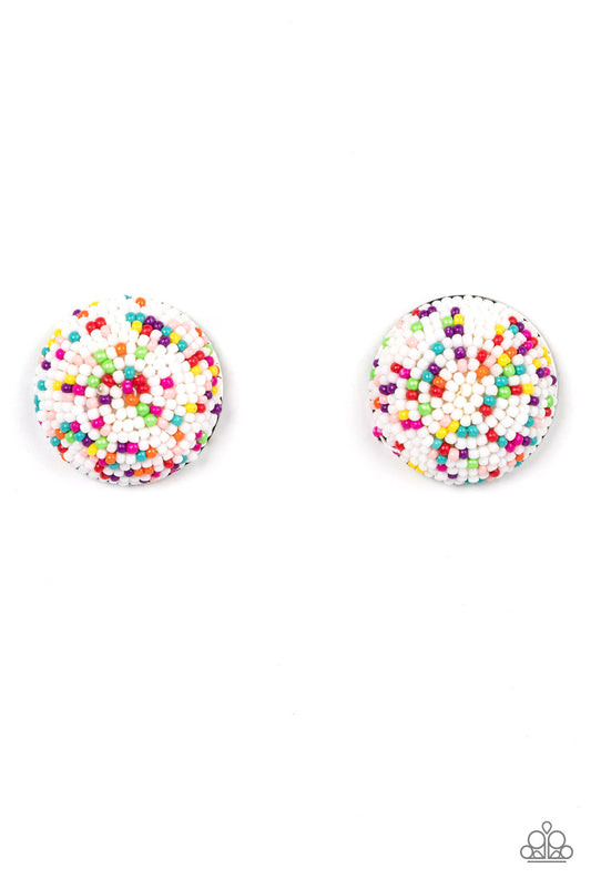 Kaleidoscope Sky - White Earring - Paparazzi - Dare2bdazzlin N Jewelry
