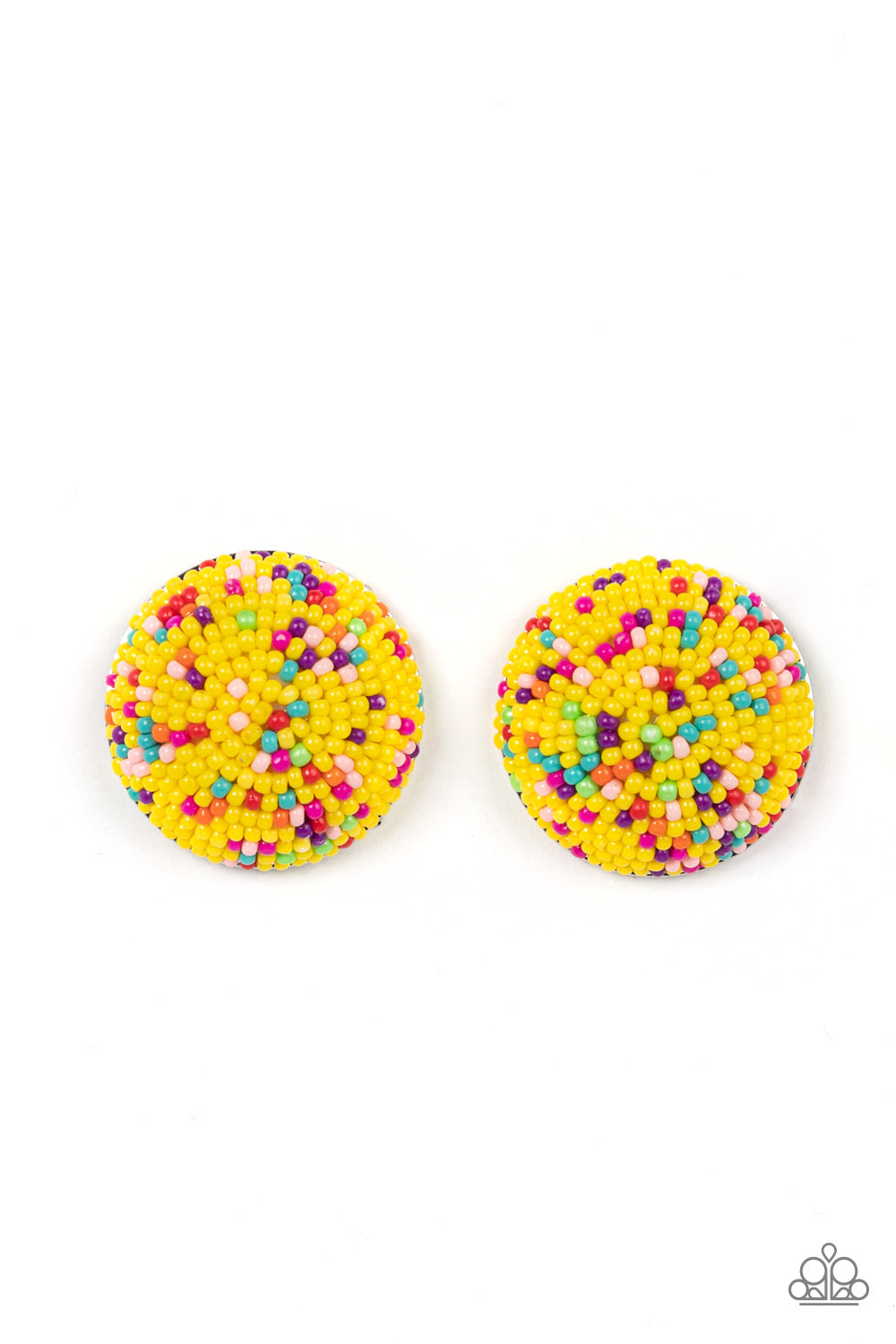 Kaleidoscope Sky - Yellow Earring - Paparazzi - Dare2bdazzlin N Jewelry