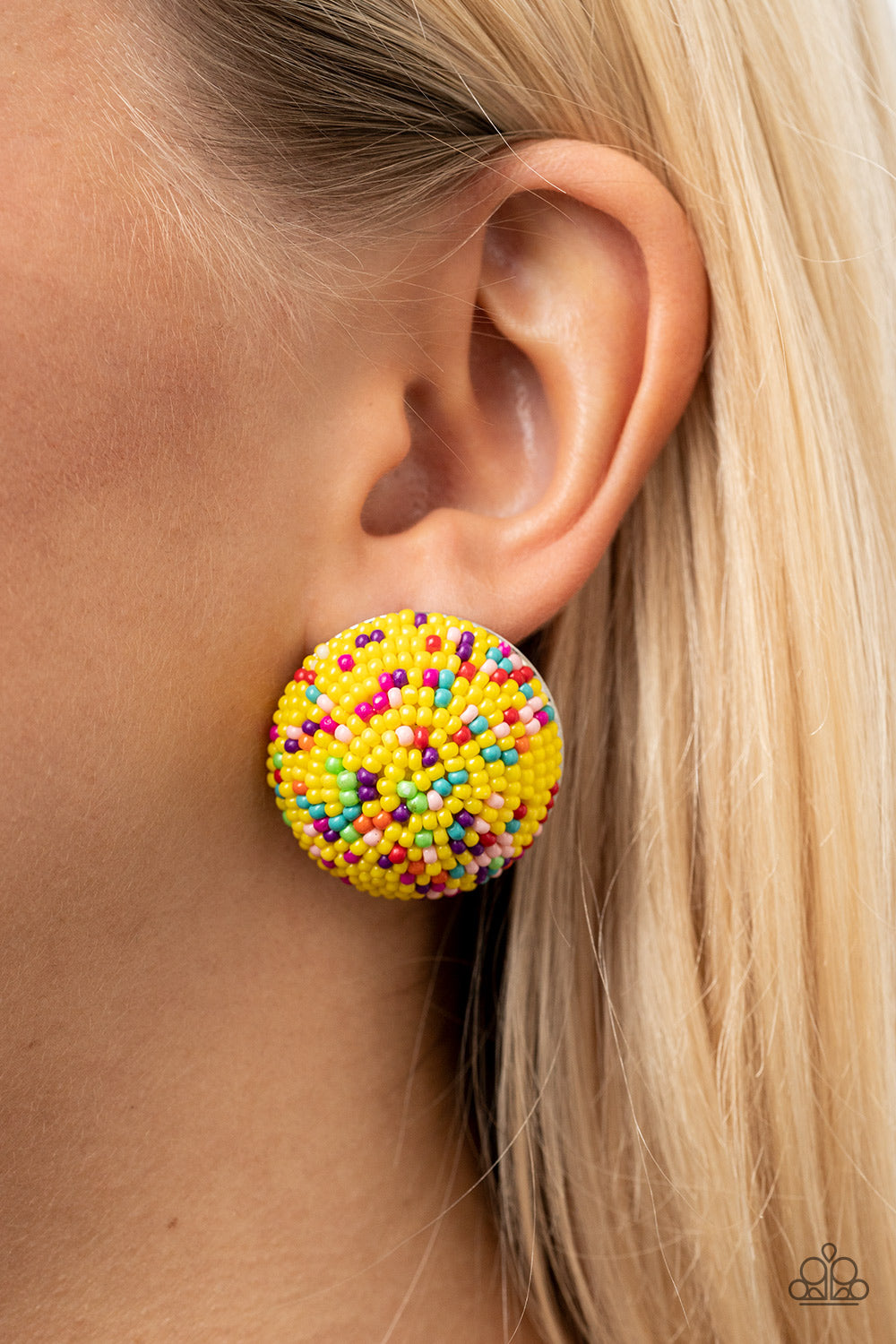 Kaleidoscope Sky - Yellow Earring - Paparazzi - Dare2bdazzlin N Jewelry