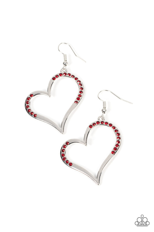 Tenderhearted Twinkle - Red Earring - Paparazzi - Dare2bdazzlin N Jewelry
