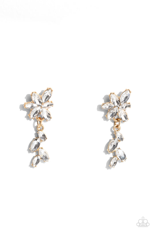 Goddess Grove - Gold Post Earring - Paparazzi - Dare2bdazzlin N Jewelry