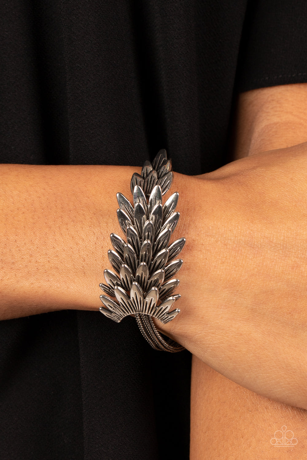 BOA and Arrow - Silver Bracelet - Paparazzi - Dare2bdazzlin N Jewelry