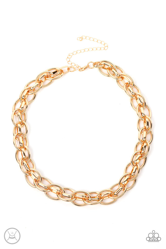 Tough Crowd - Gold Necklace - Paparazzi - Dare2bdazzlin N Jewelry