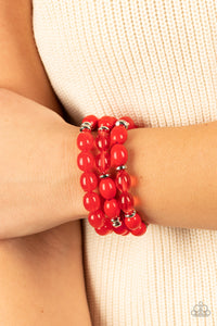 Coastal Coastin - Red Bracelet - Paparazzi - Dare2bdazzlin N Jewelry