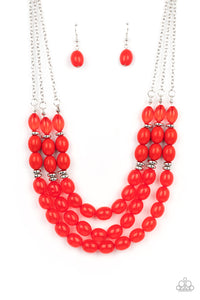 Coastal Cruise - Red Necklace - Paparazzi - Dare2bdazzlin N Jewelry