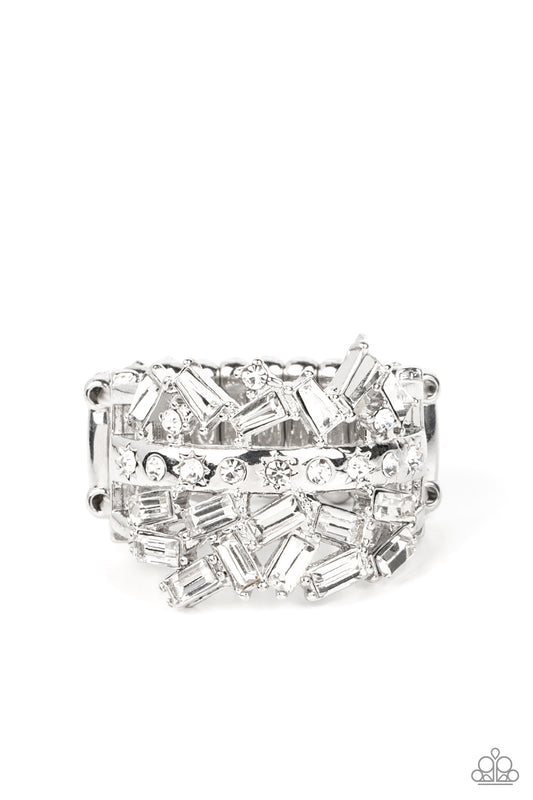 Scattered Sensation - White Ring - Paparazzi - Dare2bdazzlin N Jewelry