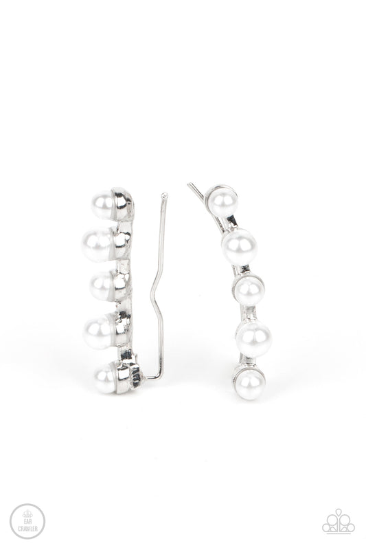 Drop-Top Attitude - White Earring - Paparazzi - Dare2bdazzlin N Jewelry