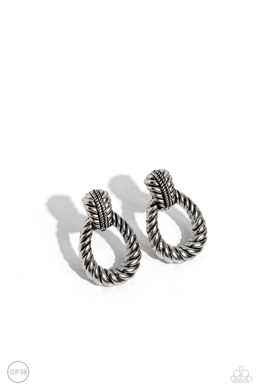 Roping Rodeo - Silver Earring - Paparazzi - Dare2bdazzlin N Jewelry