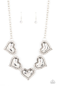 Kindred Hearts - White Necklace - Paparazzi - Dare2bdazzlin N Jewelry