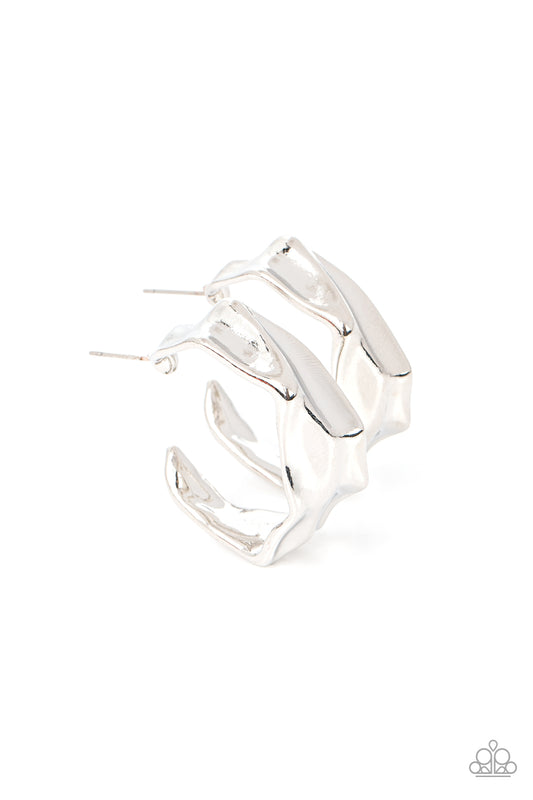 Cutting Edge Couture - Silver Earring - Paparazzi - Dare2bdazzlin N Jewelry