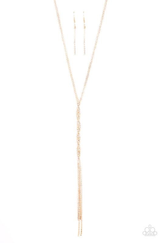 Impressively Icy - Gold Necklace - Paparazzi - Dare2bdazzlin N Jewelry