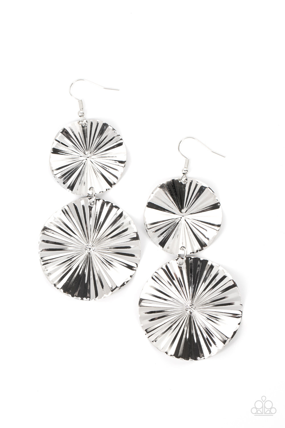 In Your Wildest FAN-tasy - Silver Earring - Paparazzi - Dare2bdazzlin N Jewelry