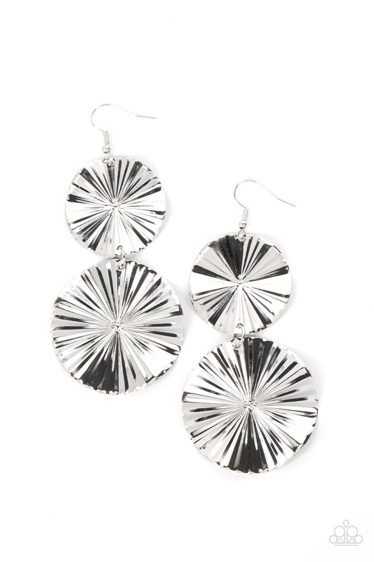 In Your Wildest FAN-tasy - Silver Earring - Paparazzi - Dare2bdazzlin N Jewelry