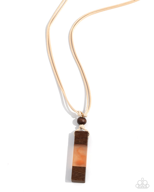 Timber Totem - Orange Urban Necklace - Paparazzi - Dare2bdazzlin N Jewelry